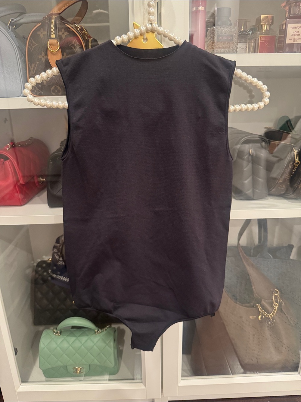 Skims Sleeveless Black Bodysuit Top - size S/M